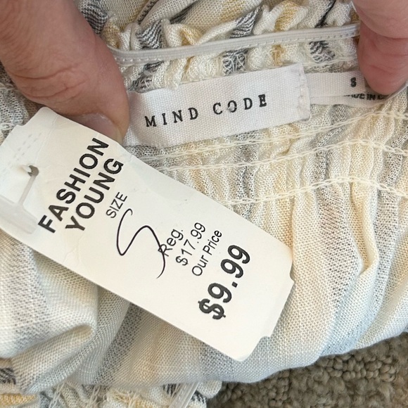 Mind Code Off-The-Should Striped Top - Picture 3 of 3